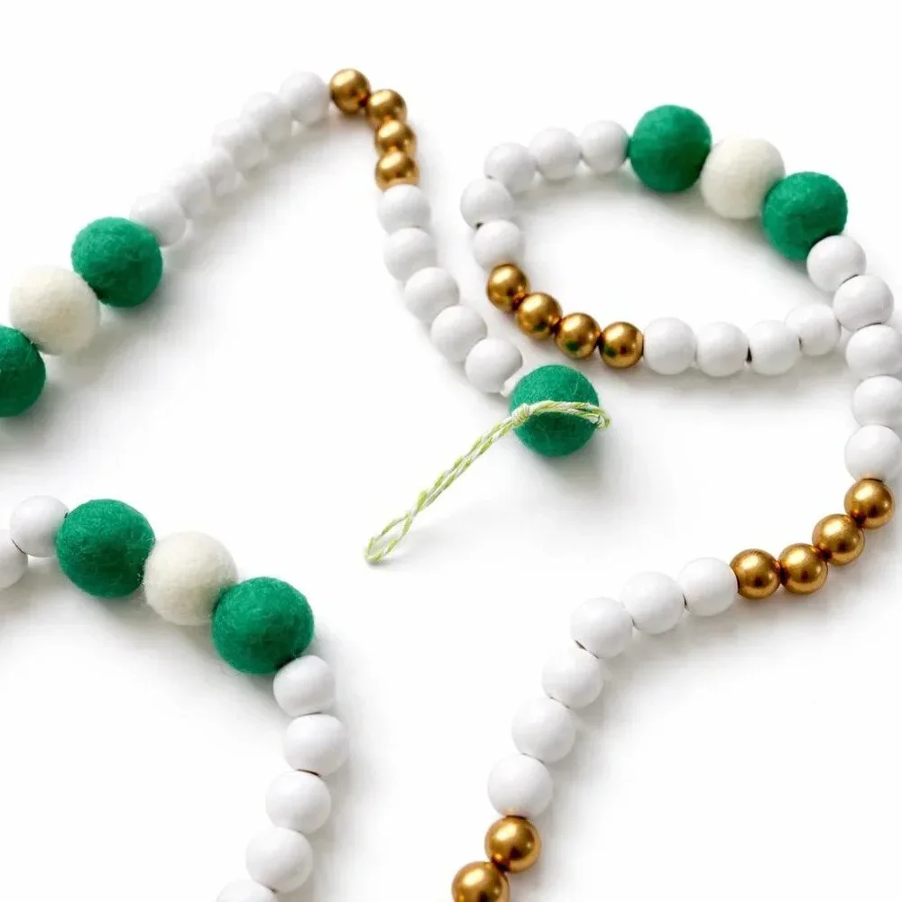 Felt Ball Garland | St. Patrick's Day Shamrocks & Rainbow Decor